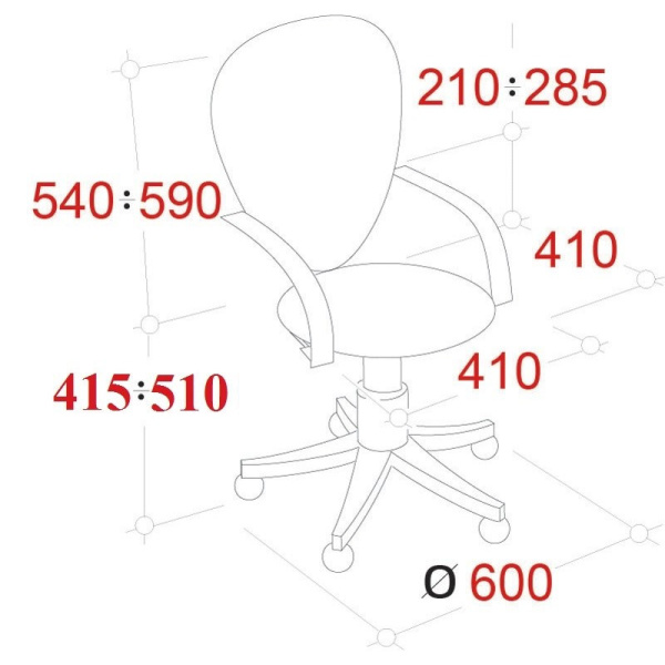 Кресло VT_EChair-318 AL ткань черная, пластик