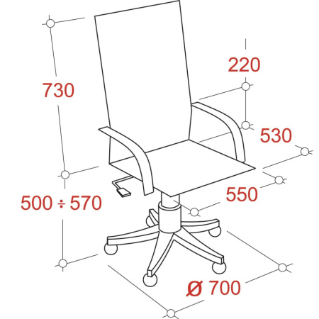 Кресло BN_Dp_EChair-648 TPU кожзам черный, пластик черный