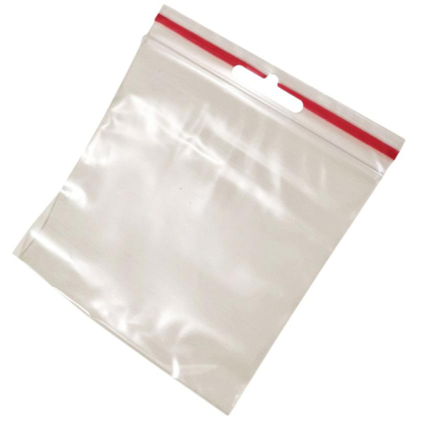 Пакет с замком (Zip Lock) с европодвесом 10 х 10 см, 60 мкм, 100 шт/уп