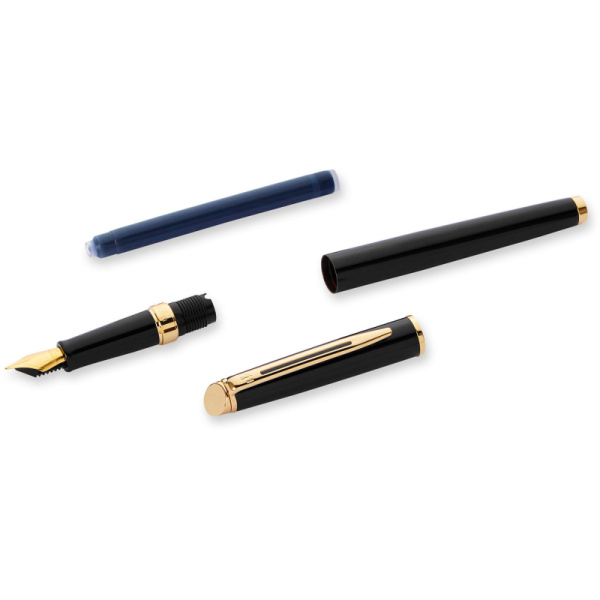 Ручка перьевая WATERMAN HEMISPHERE  S0920610 черн лак с позол,чернила син