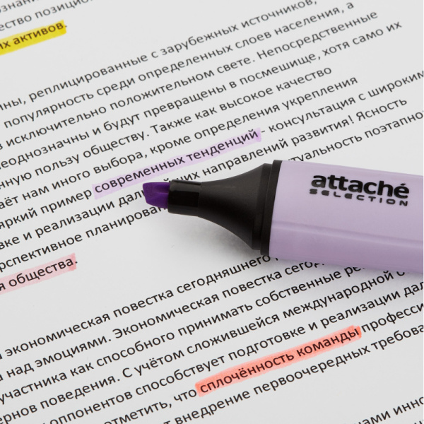 Маркер текстовыделитель Attache Selection Pastel 1-5 мм фиолетовый