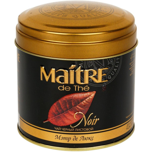 Чай Maitre Де Люкс черный 100г ж/б