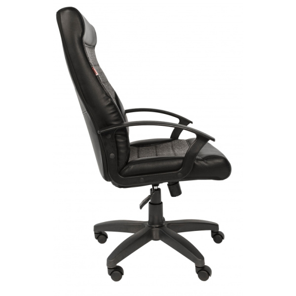 Кресло VT_EChair-639 TPU ткань/к/з серый/черный, пластик