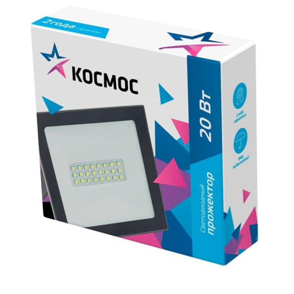 Прожектор светодиодный Космос K_PR5_LED_20 20Вт, 1600лм. IP65