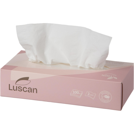 Салфетки косметические Luscan белые 2сл 100шт/уп_НСК