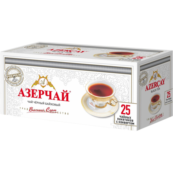 Чай Азерчай Премиум чай черный в пакетиках сашетах, 25 шт 166573