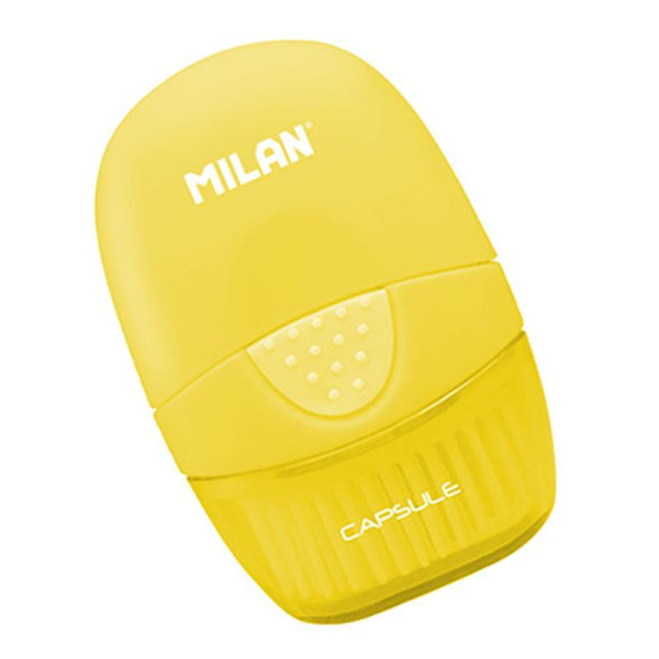 Ластик каучуковый Milan Capsule в пластиковом чехле с щёткой, цв в асс