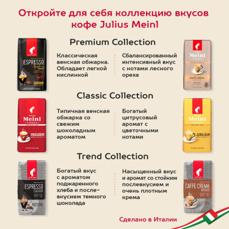 Кофе Julius Meinl Президент Классическая Коллекция в зернах, 1кг (89933)