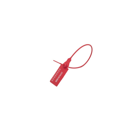 Пломба пластиковая номерная, одноразовая, 235 мм, красные, 50 шт/уп