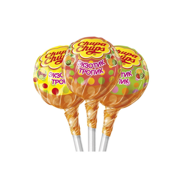 Карамель Chupa Chups ЭКЗОТИК ТРОПИК 12г,100шт/уп АССОРТИ 1488300