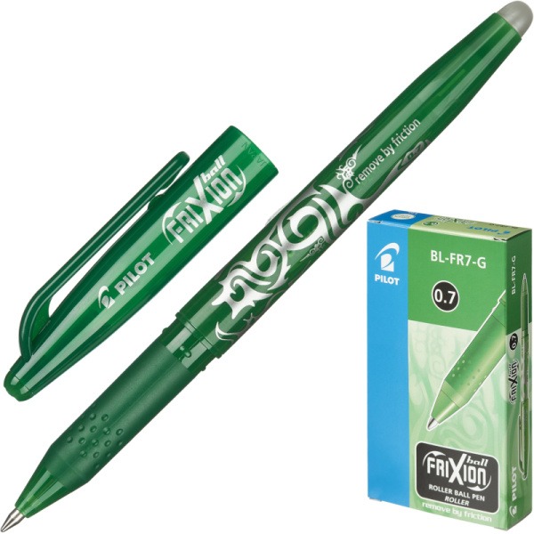 Ручка гелевая PILOT BL-FR7-G Frixion резин.манжет зеленый 0,35мм Япония