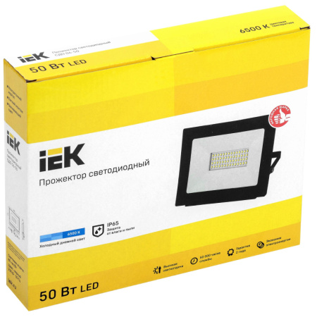 Прожектор светодиодный СДО 06-50 6500К IP65 черн. ИЭК LPDO601-50-65-K02