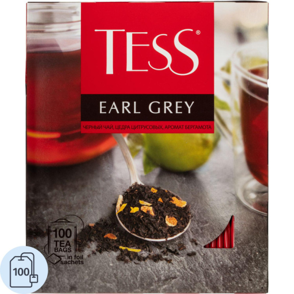 Чай TESS Эрл Грей 100 пак/уп
