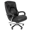 Кресло VT_CHAIRMAN 402 кожа черная, хром