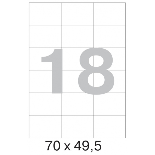 Этикетки самоклеящиеся 70х49,5 мм /18 шт. на листе А4 (100 л