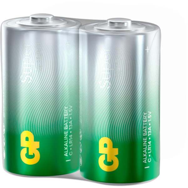 Батарейка GP Super эконом C/LR14/14A,GP14AEBRA - 2S2 алкалин бл/2шт