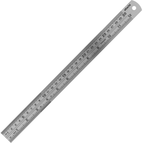 Линейка металлическая 30см Attache  (12х1 )