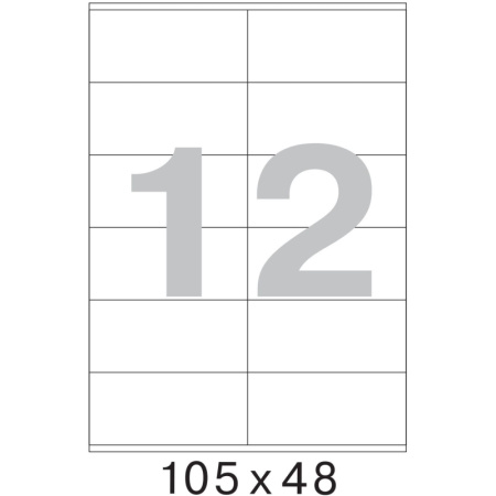 Этикетки самоклеящиеся 105х48 мм/12 шт. на листе А4 (100 лист