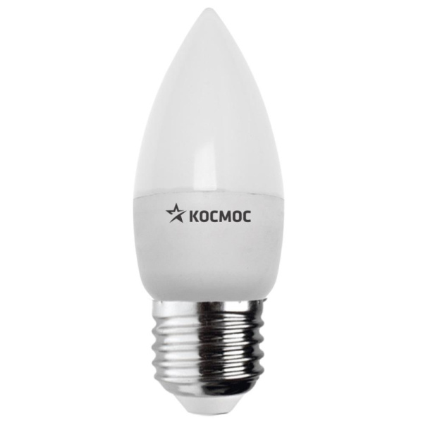 Лампа светодиодная Космос Экономик 7.5W E27 4500k бел.свеча