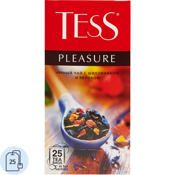 Чай черный ТЕSS Pleasure с фруктовыми добавками 1,5г*25пак