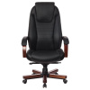 Кресло VB_Бюрократ T-9923WALNUT/BLACK кожа черный, дерево