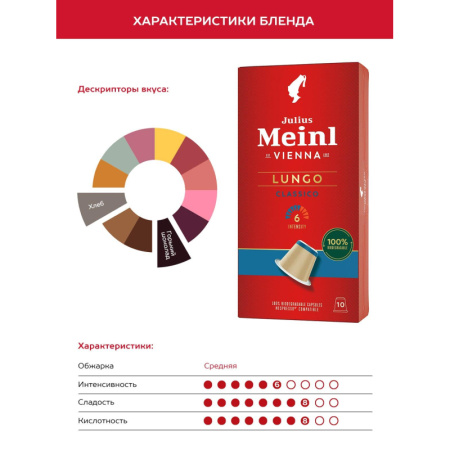 Кофе в капсулах Julius Meinl Лунго Классико BIO, 10 кап (94031)