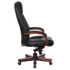 Кресло VB_Бюрократ T-9923WALNUT/BLACK кожа черный, дерево