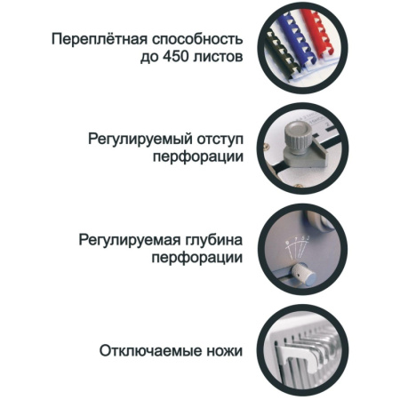 Брошюровщик ProfiOffice Bindstream M28 Plus, А4, 28л./450л., пл.пруж.
