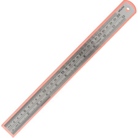 Линейка металлическая 30см Attache  (12х1 )