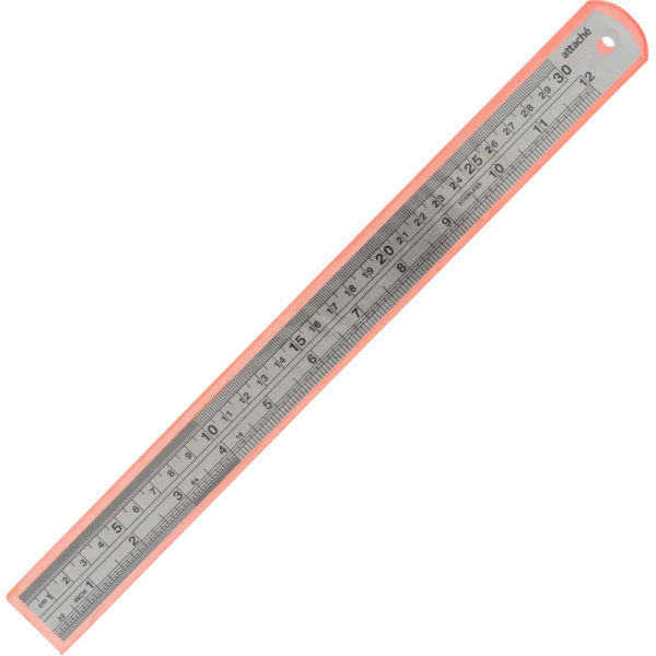 Линейка металлическая 30см Attache  (12х1 )