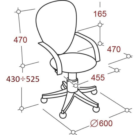 Кресло VT_EChair-304 ткань черн TW11/сетка красн,DW69 пласт.