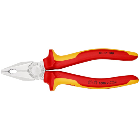 Плоскогубцы комбинированные VDE L-180 мм KNIPEX KN-0306180