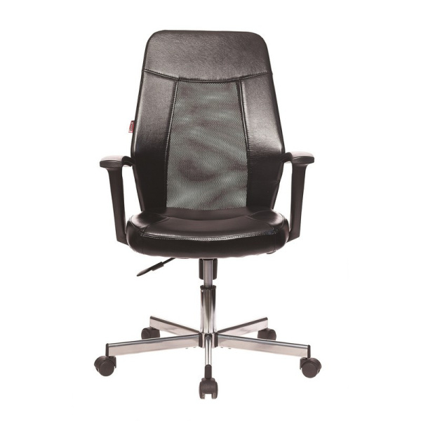 Кресло VB_EChair-225 DSL PTW к/з черный, сетка черная, хром