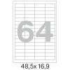 Этикетки самоклеящиеся 48,5х16,9 мм/64 шт. на листеА4 (100 ли