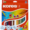 Карандаши цветные 24цв 3-гран,точилка Kores 93324.01
