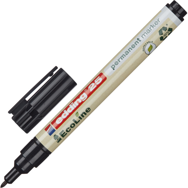 Набор маркеров перманентных EDDING 25 EcoLine, 1мм, 4 цв. в картонн коробке