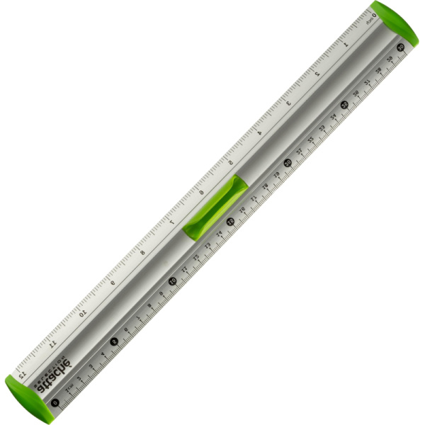 Линейка 30см Attache Selection aluminium с держателем зеленый