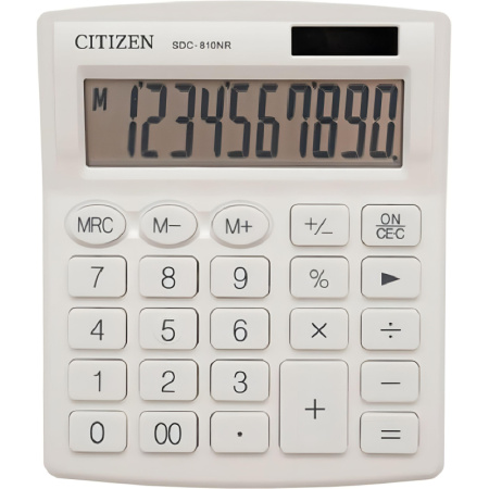 Калькулятор настольный Citizen SDC-810NR-WH 10р дв.пит КОМП-ЫЙ белый
