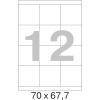 Этикетки самоклеящиеся  70х67.7 мм/12 шт. на листе А4 (100 л