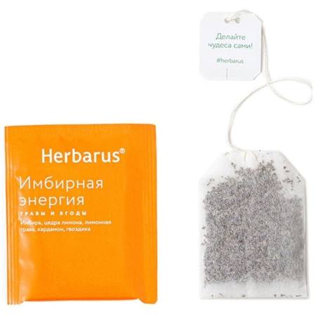 Чайный напиток напиток Herbarus, Имбирная Энергия,  24пак