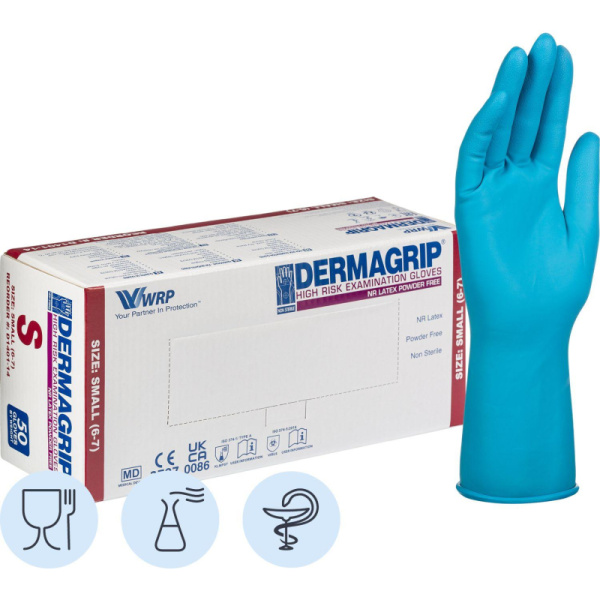 Перчатки мед.смотров. латекс.,нестер.,н/о, Dermagrip High Risk(S) 25 пар,ПС
