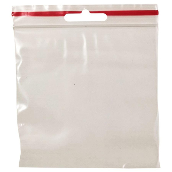 Пакет с замком (Zip Lock) с европодвесом 10 х 10 см, 60 мкм, 100 шт/уп