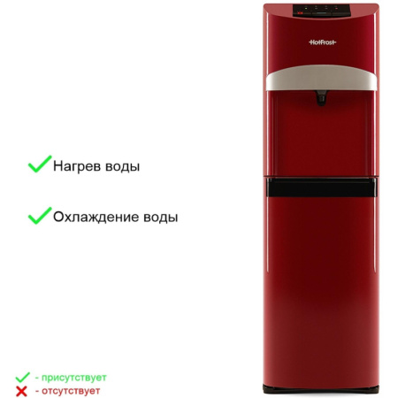 Кулер для воды HotFrost 45A Red красный с чёрным, компрессорное охлаждение