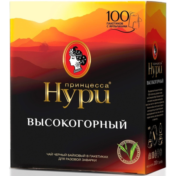 Чай Принцесса Нури Высокогорный черный 100пак/уп