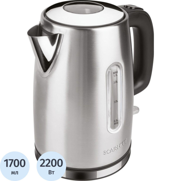 Чайник Scarlett SC-EK21S68, 1.7л, 2200 Вт, Нержавеющая сталь