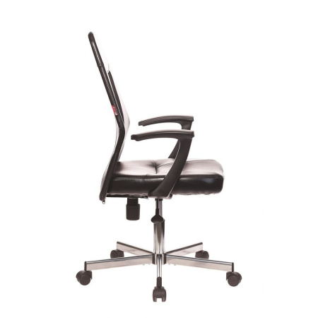 Кресло VB_EChair-225 DSL PTW к/з черный, сетка черная, хром