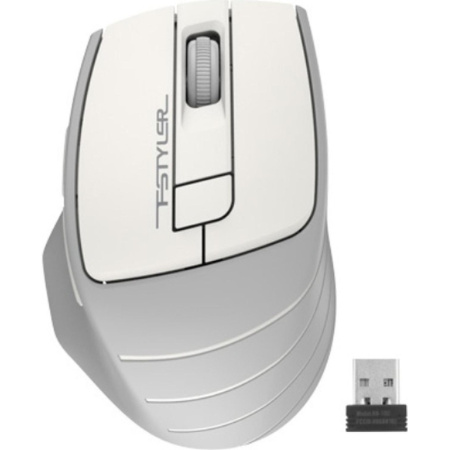 Мышь компьютерная A4 Fstyler FG30, беспроводная, 2000dpi, серый/белый