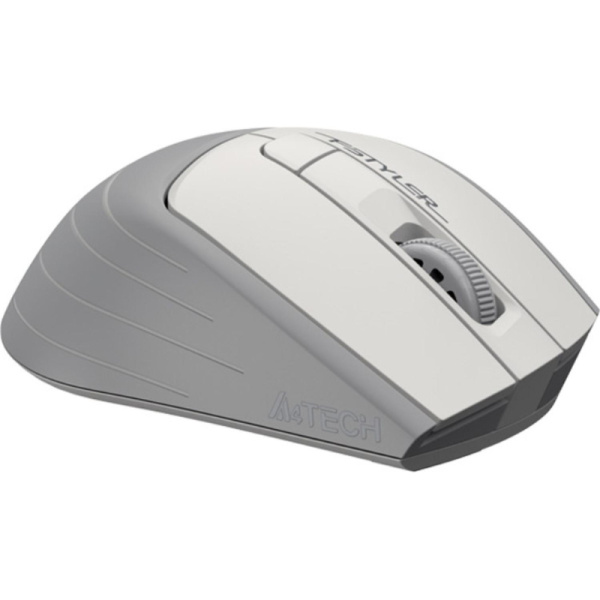 Мышь компьютерная A4 Fstyler FG30, беспроводная, 2000dpi, серый/белый