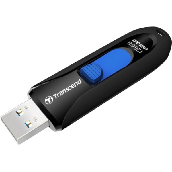 Флеш-память Transcend JetFlash 790, 128Gb, USB 3.1 G1, ч/син, TS128GJF790K