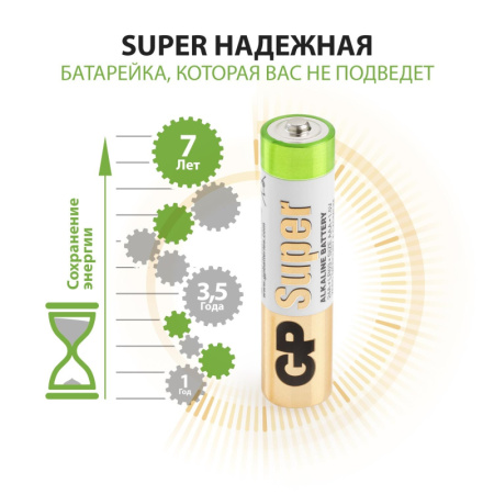 Батарейка GP ААА 24A-2CRVS40/24AA21-2CRSWC40, 40шт/уп